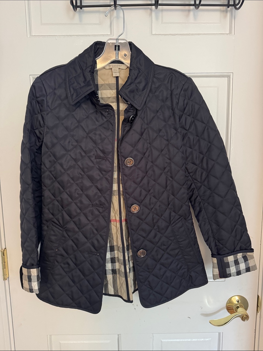 Burberry Black Quilted Utility Jacket with Signature Check Lining
